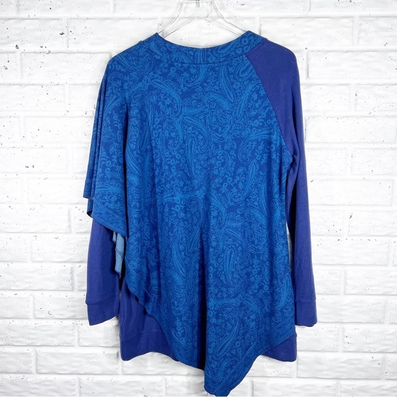 SOFT SURROUNDINGS Blue V-Neck Tunic - Picture 5 of 8